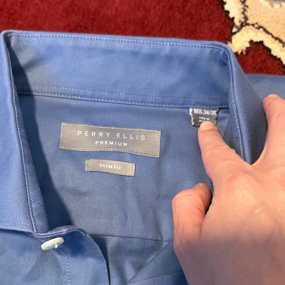 Perry Ellis Blue Dress Shirt - Picture 4 of 4